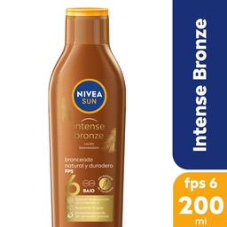 Bronceador Solar en Loción Nivea Sun Intense Bronze Fps 6 x 200 ml