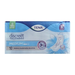 Toallas Higiénicas Discreet Medium Tena 10u