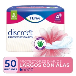 Protector Tena Discreet Largo con Alas x50