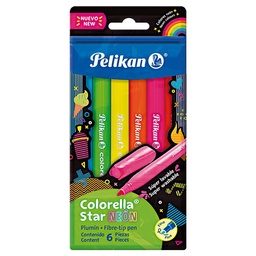 Marcador Fino Pelikan Star Neon 6 Unidades