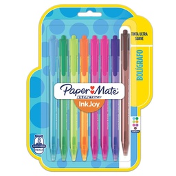 Boligrafo Paper Mate Inkjoy Kilometrico Varios Colores 8 Unidades