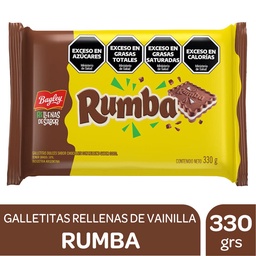 Galletitas Chocolate Rellenas Sabor Coco Rumba 330g