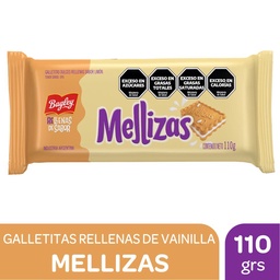 Galletitas Rellenas Sabor Vainilla Mellizas 110g