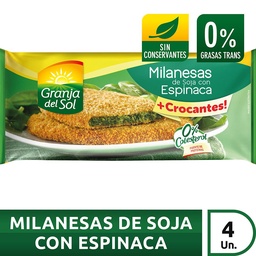 Milanesas de Soja con Espinaca Crocantes Granja Del Sol 330 grm