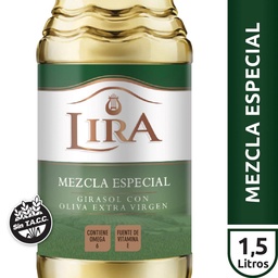 Aceite Mezcla Girasol y Oliva Extra Virgen Lira   Botella 1.5 l