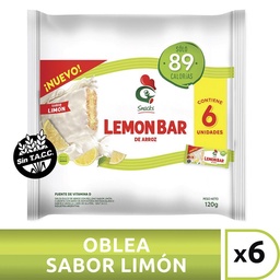 Oblea de Arroz Lemon Bar Gallo Snack x6 uni 120 grm