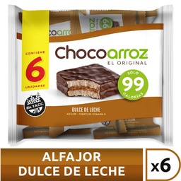 Alfajor D/arroz Ddl x6 Chocoarroz Paq 132 grm