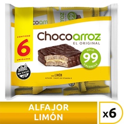 Alfajor D/arroz Limón x6 Chocoarroz Paq 132 grm