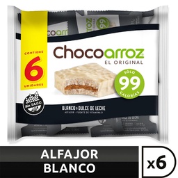 Alfajor D/arroz Blanco C/ddl x Chocoarroz Paq 132 grm