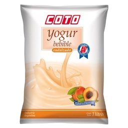 Yogur Bebible Entero Coto Durazno Endulzado 1 ltr