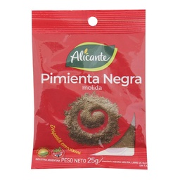 Pimienta Negra Molida Alicante Sob 25 grm
