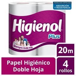 Papel Higiénico Higienol Plus Doble Hoja 20 m 4 un