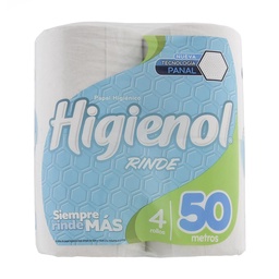 Papel Higienico Rinde Hoja Simple Higienol 20 m2