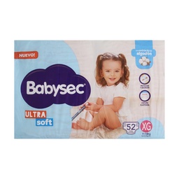 Pañales Babysec Ultrasoft Xg 52 un