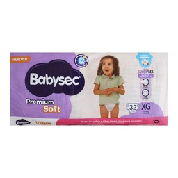 Pañales Babysec Premium Soft Xg 32 un