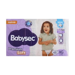 Pañales Babysec Premium Soft Xg 48 un