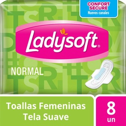 Toallas Femeninas Ladysoft Normal Tela Suave x8 un