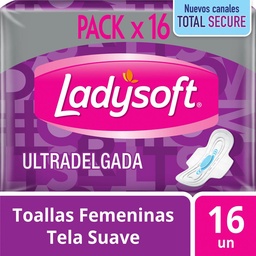 Toallas Femeninas Ladysoft Ultradelgada Tela Suave x16 un