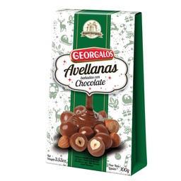 Avellanas Georgalos Bañadas con Chocolate Cja 100 grm