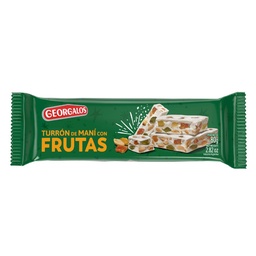 Turron Mani C/frutas Georgalos Paq 80 grm