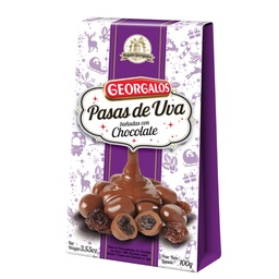 Pasas de Uva Bañadas en Chocolate Georgalos Est 100 grm