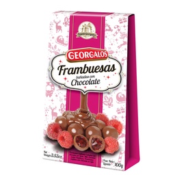 Frambuesas Bañadas en Chocolate Georgalos Est 100 grm