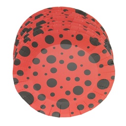 Plato Descartable Rojo Dots x 10 Unidades