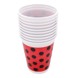 Vaso Descartable Rojo Dots