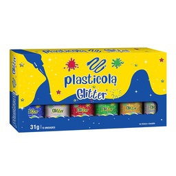 Plasticola Glitter 6 Unidades 31 gr Color Surtido