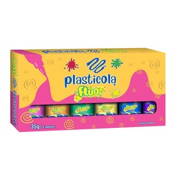 Plasticola Fluo 6 Unidades 35 gr Color Surtido