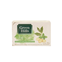 Detox Te Verde 20 Saquitos Green Hills Caja 30g