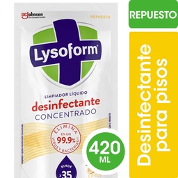 Limpiador Líquido Desinfectante Concentrado para Pisos Lysoform Cítrica Repuesto 420ml