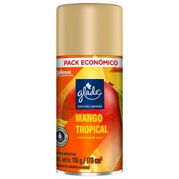 Aromatizante de Ambientes Automático Glade Mango Tropical Repuesto 170ml