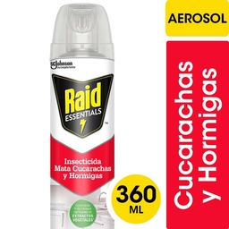 Insecticida Raid Essentials Mata Cucarachas y Hormigas en Aerosol 280gr
