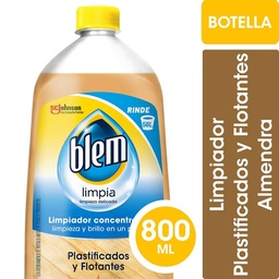 Limpiador de Pisos Plastificados y Flotantes Blem Almendras Original Botella 800ml