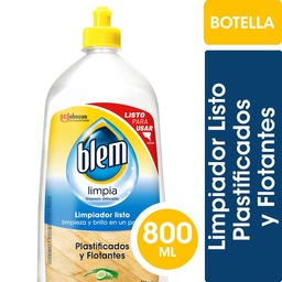 Limpiador de Pisos Plastificados y Flotantes Blem Aloe y Pepino Botella 800ml