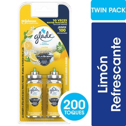 Aromatizante de Ambientes Glade Toque Limón Refrescante Pack x2 Repuesto