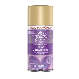 Aromatizante de Ambientes Automático Glade Lilas Vibrantes Repuesto 170ml