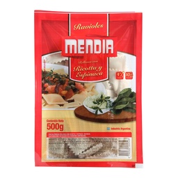 Ravioles Rellenos Ricota y Espinaca Mendia 500g