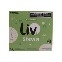 Edulcorante Liv Stevia x100 Sobres Cabrales 80g