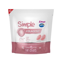 Pastillas de Goma Colágeno Sabor Frutilla Simple Pou 112 grm