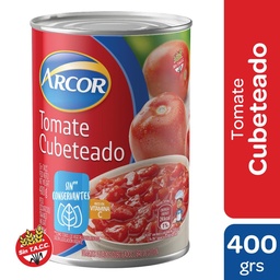 Tomate Cubeteado Arcor Pelado Lata 400 gr