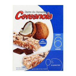 Barra de Cereal Cereanola Coco y Chocolate 6 uni 126 grm