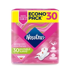 Toallas Higienicas Invisible Suave Nosotras 30u