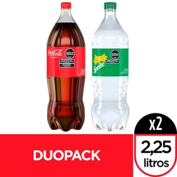 Gaseosa Coca-cola Sabor Original 2,25 lt + Gaseosa Sprite Lima-limón 2,25 lt