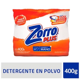 Jabón en Polvo Lavado A Mano Plus Zorro 400g