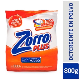 Jabón en Polvo Lavado A Mano Plus Zorro 800g