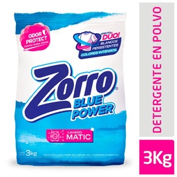 Jabon en Polvo Matic Blue Power Zorro 3kg