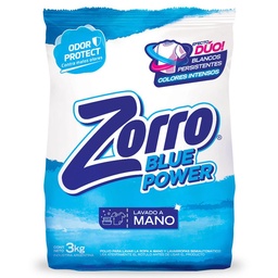 Jabon Polvo Lavado A Mano Blue Power Zorro 3kg
