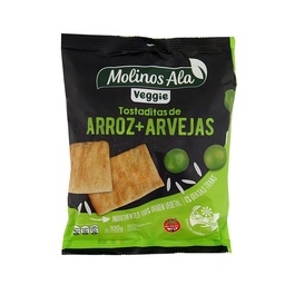 Tostaditas Veggie de Arroz + Arvejas Molinos Ala Paq 100 grm